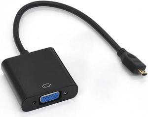 Micro HDMI Input to VGA Output Connector Micro HDMI to VGA Cable Adapter 1080P for Camera Laptop PC HDTV PS4 Projector TV