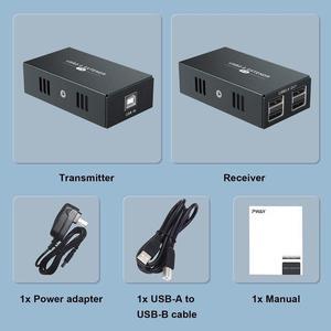 USB2.0 Extender over cat5e/6 cable 50M USB to Rj45 UTP Extension Transmitter 4-port USB2.0 HUB for Webcam Printer Keyboard Mouse(With US Plug)