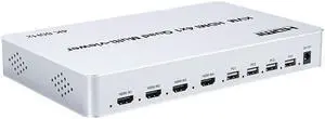 4K 60Hz KVM HDMI Multi-viewer 4X1 HDMI Quad Screen Multiviewer with seamless 4 In 1 HDMI Multi viewer For USB Keyboard Mouse PC(US Plug)
(4K 60Hz)
