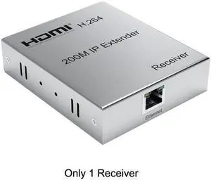 (US Plug)(1 RX)200M HDMI Extender over IP Ethernet Cat6 HDMI Matrix Extender Support Many Transmitter to Many Receiver Through Network Switch