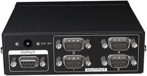 (US Plug)(4 port)4 Port Active Serial RS232 Splitter 1 to 4 RS232 bi-direction Switcher Splitter 4 to 1 Support Bidirectional Transmission
