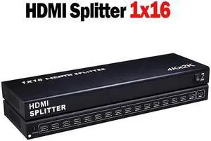 (With US Plug)(1 in 16 out)4K 1x10 HDMI Splitter 1 In 16 Out HDMI Video Distributor Splitter 1x16 Amplifier 1080P 60Hz TV Duplicator for PC TV Monitor Mall