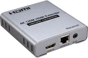 (EU Plug)(1 Pcs 120M RX)4K 30Hz 100M 2x6 HDMI Extender Switch Splitter 2 in 6 out HDMI Switch Extender with 2 Loop Out + 4 Channel UTP Ethernet CAT6 out