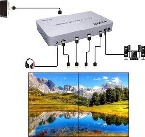 4K 60Hz Vertical Video Wall Controller 2x2 1X2 1X3 1x4 90° 180 Degree Rotate Large Screen Display TV Wall Splicer Processor Box(With US Plug)
(4K 60Hz 2x2)