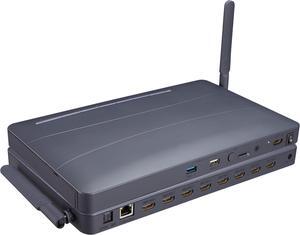 8 Way HDMI Media Video Player 4K HDMI Multi Media TF USB Flash Drive Player Android Multi Media Box for TV Stores Presentation(With US Plug)