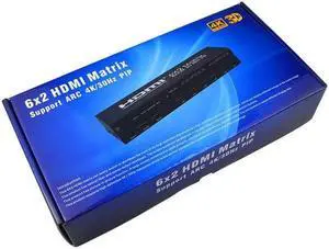 4K HDMI Matrix Switch 6x2 Matrix HDMI Switcher Splitter 6 Channel Input 2 Out Audio Video Converter Support PIP Audio Extractor(With EU Plug)
(with retail box)