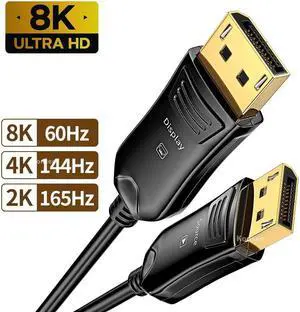 8K DisplayPort Fiber Cable DP 1.4 Fiber Optical Cablle 8K@60Hz 4K@144Hz HDR High Speed 32.4Gbps Fiber DP to DP Cable 20M 30M 50M(50M)