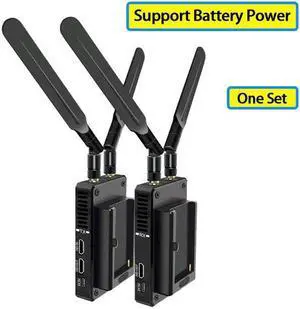(EU Plug)(TX RX (Battery))200M Wireless HDMI Extender 1080P WiFi HDMI Extender Video Transmitter for Live Streaming PC Camera Camcorder TV Support Battery