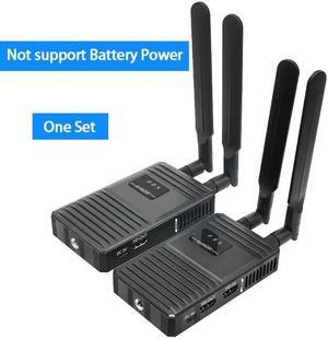 (EU Plug)(TX RX-(DC))200M Wireless HDMI Extender 1080P WiFi HDMI Extender Video Transmitter for Live Streaming PC Camera Camcorder TV Support Battery