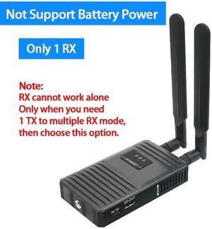 (UK Plug)(1 RX-(DC))200M Wireless HDMI Extender 1080P WiFi HDMI Extender Video Transmitter for Live Streaming PC Camera Camcorder TV Support Battery