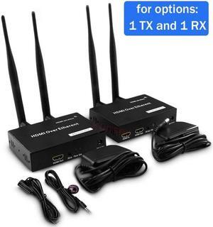 (with EU Plug)(1 TX and 1 RX)1080P Wireless HDMI Extender 200M WiFi HDMI Screen Share Video Extension Transmitter with Loop Out for DVD Camera PC TV Monitor