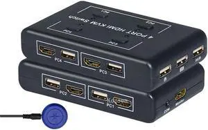 4K HDMI KVM Switch 4 Port USB KVM HDMI Switcher 4x1 4K 30HZ USB HDMI KVM Switch box For Keyboard Mouse Printer PC To TV Monitor