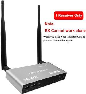(US Plug)(only One RX)200M Wireless HDMI KVM Extender 1080P WiFi HDMI Extender with USB Extension Transmitter Receiver kit Support USB Mouse Keyboard