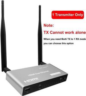 (EU Plug)(only One TX)200M Wireless HDMI KVM Extender 1080P WiFi HDMI Extender with USB Extension Transmitter Receiver kit Support USB Mouse Keyboard