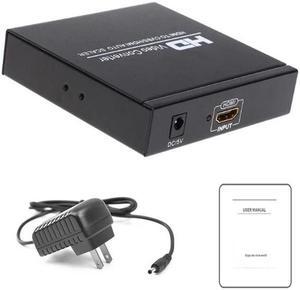 HDMI to HDMI + AV Converter 1080P HDMI to 3RCA CVBS AV Composite Video Audio Scaler Adapter for Monitor TV Projector Camera(With US Plug)