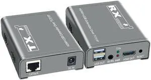(AU Plug)(1 RX only)HDMI KVM Extender over IP UTP/STP Cat5e/6 200M HDMI USB Extender Support 1 TX To Multi RX Via Ethernet Switch for Mouse Keyboard
