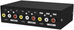 AV Switch 4x1 2x1 8x1 RCA Switcher 4 in 1 Out Signa Composite Video L/R Stereo Audio Selector Box for DVD STB Game Consoles(2x1)