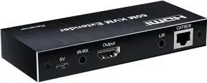 1080P HDMI KVM Extender over Rj45 Cat5e/6 to 60M HDMI USB KVM Extender Transmit with Loop Out Control Support USB Mouse Keyboard(USB Power cable)
