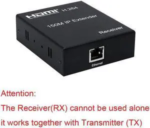 (With AU Plug)(Only 1 RX)150M HDMI Extender over IP Rj45 Cat5e/6 1080P HDMI Ethernet Extender Support one TX to many RX with Loop-out for PC HDTV Monitor