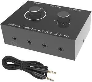 4 Channel 3.5mm Stereo Audio Switch 4x1 Bi-directional 3.5mm R/L Audio Switcher Splittrt Stereor 4 in 1 out/1 in 4 out Converter