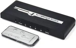 4 Port SPDIF Toslink Audio Switch 4x1 Digital Optical Audio Selector Switcher 4 in 1 out with IR Control for Blu-ray player DVD(with AU Plug)