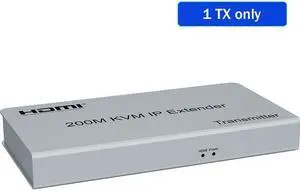 (with US Plug)(1 TX only)200M IP HDMI KVM Extender RJ45 Ethernet Lan Network Cable 1080P HDMI USB Extender Muitlpoint Cascade Support USB Mouse Keyboard