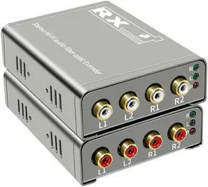 20Km Hifi RCA Audio Optical Fiber Extender Transcever over SC Fiber Optic Cable 4 Channel RCA to Fiber Audio Extension Transmit(With US Plug)
(TX and RX)