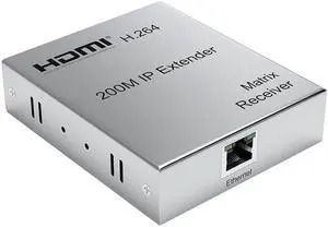 (With AU Plug)(1 RX only)200M HDMI Matrix Extender over IP UTP CAT5e/6 RJ45 1080P HDMI IP Splitter Extender via Ethernet Switch Support One TX to Many RX