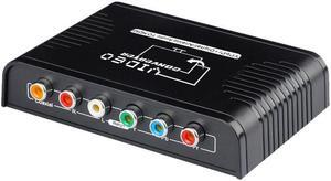 Ypbpr Component to HDMI Converter 1080P 5 RCA Ypbpr Component to HDMI Video Audio Converter Adapter for PS2 DVD Wii TV Monitor