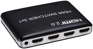 4K 60Hz HDMI Switch 7x1 4x1 3x1 HDMI 2.0 Switcher Video Selector 7 in 1 out Support HDR HDCP2.2 for PS3 XBOX DVD PC HDTV Monitor(AU Plug)
(HDMI Switch 3x1)
