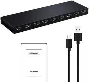 HDMI Splitter 1 in 8 out 4K 30Hz 8 Port HDMI Splitter 1X8 Video Distributor Converter HDCP1.4 for PC Loptop PS4 DVD Projector TV(USB power cable)