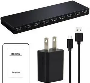 HDMI Splitter 1 in 8 out 4K 30Hz 8 Port HDMI Splitter 1X8 Video Distributor Converter HDCP1.4 for PC Loptop PS4 DVD Projector TV(US power supply)