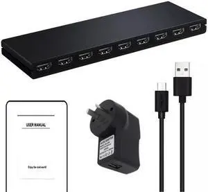 HDMI Splitter 1 in 8 out 4K 30Hz 8 Port HDMI Splitter 1X8 Video Distributor Converter HDCP1.4 for PC Loptop PS4 DVD Projector TV(AU power supply)