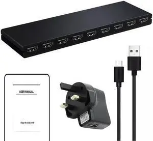 HDMI Splitter 1 in 8 out 4K 30Hz 8 Port HDMI Splitter 1X8 Video Distributor Converter HDCP1.4 for PC Loptop PS4 DVD Projector TV(UK power supply)