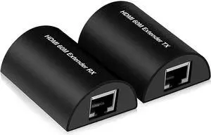 60m HDMI Extender Full HD 1080P HDMI Ethernet Extender Over Single Cat 5e/6/7 Cable Audio Video Extension for PC Laptop Ps5 HDTV