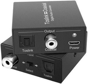 Bi-directional Digital Audio Converter Optical to Coaxial or Coax to Optical Swticher Coaxial to SPDIF Toslink Audio Adapter