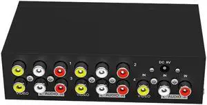 1x4 AV Splitter 1 In 4 Out AV Video Distributor 1x4 1x8 Video Audio Converter Duplicate Screen Amplifier for DVD Player HDTV VCD(USPlug)
(1x4)