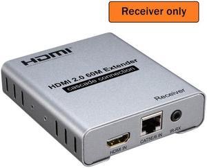 4K 60HZ HDMI Extender Over Cat6/7 RJ45 Ethernet Cable to 60M HDMI 2.0 Cascade Connection Extender Support HDR YUV 4:4:4 HDCP2.2