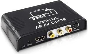 Scart AV Svideo to HDMI Video Switch Scart S-video Composite AV RCA To HDMI Video& Audio Converter Box for DVD Multimedia to TV