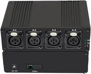 20Km 4 CH Audio Fiber Extender over SC Fiber Optical Cable Balanced Fiber Extender Transceiver Audio Extension Transmit(With AU Plug)