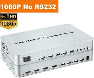 KVM HDMI Multi-viewer 4X1 4K 60Hz HDMI KVM Quad Screen Segmentation 1080P Multiviewer MultiViewer Seamless Switch for PC to HDTV(US Plug)
(1080P 60Hz)