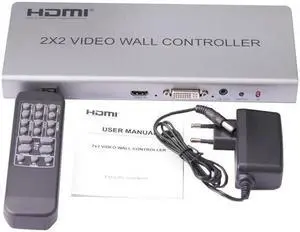 4K 2x2 HDMI Video Wall Controller 1080P TV Wall Processor 1x2 1x3 1x4 4 Screens Stitching Bezel Compensation 180 Degree Rotate(AU Plug)
(1080P 2X2)