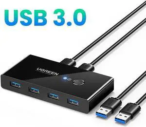 USB KVM Switch USB 3.0 2.0 Switcher KVM Switch for Windows10 PC Keyboard Mouse Printer 2 PCs Sharing 4 Devices USB Switch(USB3.0) USB KVM Switch USB 3.0 2.0 Switcher KVM Switch for Windows10 PC Keyboard Mouse Printer 2 PCs Sharing 4 Devices USB Switch(USB3.0)