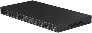 3D 1080P Full HD 1x8 HDMI-compatible Video Splitter Metal Amplifier 8 Port Repeater 1 In 8 Out Split Converter for HDTV Monitor(With EU Plug)