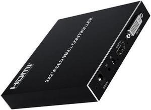2x2 Video Wall Controller TV Splicing Box Screen Combine 1x2 1x3 1x4 2x1 3x1 4x1 HDMI-Compatible Video Splicer Edge Adjustment(With UK Plug)