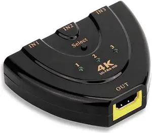 3 in 1 out 4K*2K 3D Video Adapter HD Splitter 3x1 HDMI-Compatible 1.4 Screen Switcher 1080P/720P for TV Box DVD HDTV Xbox PS4(Shape A)