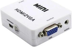 Video Converter Mini HDMI-Compatible to VGA 1080P Full HD For PS3 XBOX STB PC Laptop HDTV Projector DVD with 3.5mm Audio Jack