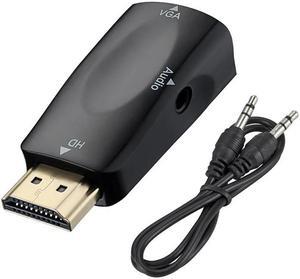 HD 1080P HDMI-compatible Female to VGA Adapter 3.5mm Jack Audio Video HD2VGA Converter For PC Laptop TV Box Computer Display(Male to Female)