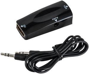 HD 1080P HDMI-compatible Female to VGA Adapter 3.5mm Jack Audio Video HD2VGA Converter For PC Laptop TV Box Computer Display(Female to Female)