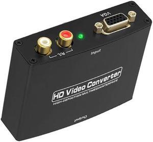 PC Converter Box VGA RCA R/L To HDMI-compatible Video Adapter 1.65Gbps D-Sub AV To HDTV 1080P HDCP Cable with Power Supply(With US Plug)
